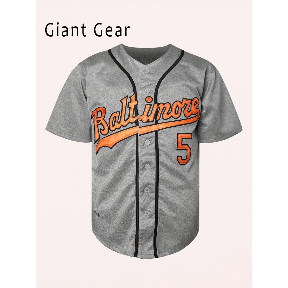 Men'S Baseball Sweatshirt # 5 Grey Retro Classic Baseball Breathable Sweatshirt Embroidered Sewing Sports Wear For Training And Competition Men'S Baseball Sweatshirt # 5 Grey Retro Classic Baseball Breathable Sweatshirt Embroidered Sewing Sports Wear For Training And Competition