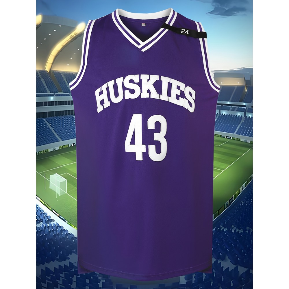 Men'S Basketball Shirt # 43 Purple Basketball Sports Shirt Men'S Basketball Shirt # 43 Purple Basketball Sports Shirt