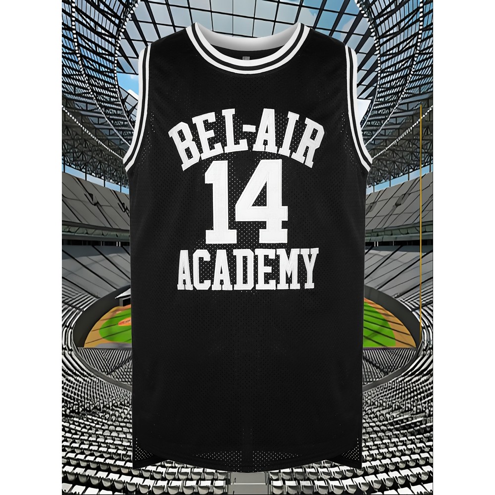 Men's #14 Black Basketball Jersey - Breathable Polyester Sports Shirt with Details, Loose Fit for Spring, Summer, and Fall, Sizes S-XXXL Men's #14 Black Basketball Jersey - Breathable Polyester Sports Shirt with Details, Loose Fit for Spring, Summer, and Fall, Sizes S-XXXL