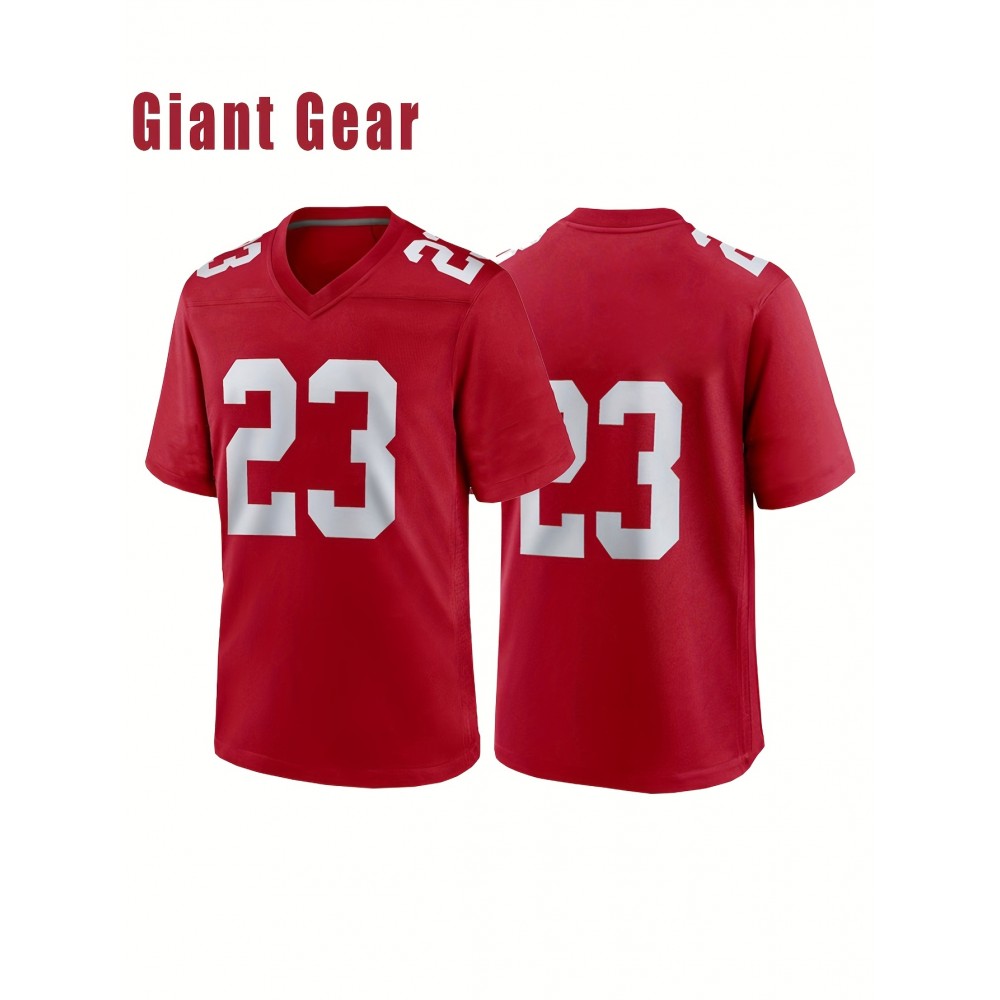 Men's American Football Jersey #23 Red V-Neck Embroidered Breathable Polyester Sportswear - Loose Fit for Streetwear, Team Sports, Beach & Outdoor Activities (S-3XL), Outdoor Activewear | Sporty Streetwear | Relaxed Fit Men's American Football Jersey #23 Red V-Neck Embroidered Breathable Polyester Sportswear - Loose Fit for Streetwear, Team Sports, Beach & Outdoor Activities (S-3XL), Outdoor Activewear | Sporty Streetwear | Relaxed Fit