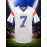 Men's #7 Embroidered Polyester Football Jersey, V-Neck Breathable Sports Shirt for Casual & Team Activities, Loose Fit Knit Fabric Top for Running, Hiking, Cycling - S-3XL