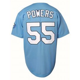 Men'S Baseball Jersey #55 Vintage Stitched Men Movie Baseball Jersey Blue S-3XL
