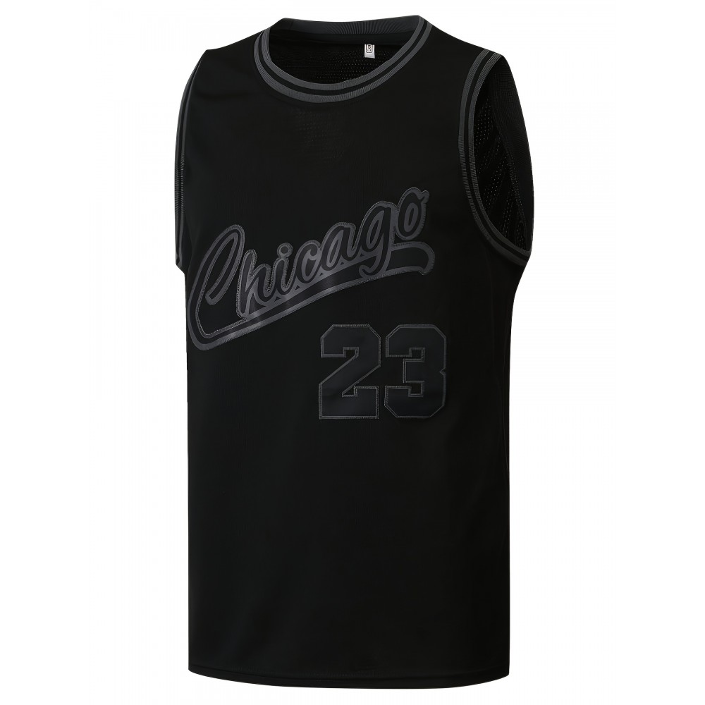 Men'S Basketball Jersey #23 Black Embroidered Sports Tank Top Men'S Basketball Jersey #23 Black Embroidered Sports Tank Top