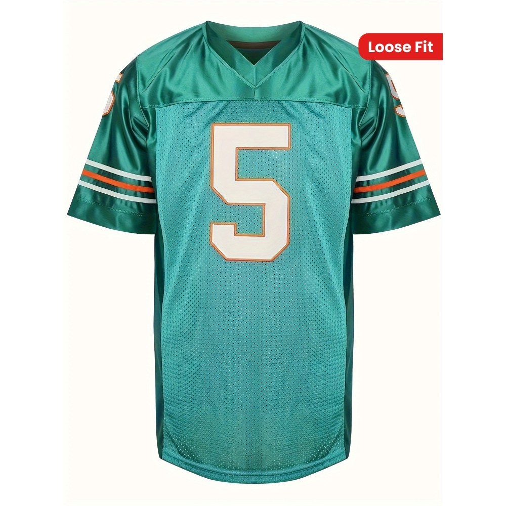 1pc FINKLE #5 Embroidered Polyester American Football Jersey - Breathable, Moisture-Wicking V-Neck Top for Sports, Casual, Party - Loose Fit, Short Sleeve, Knit Fabric for Adults, Teens, Couples - Four Seasons Outdoor Rugby Shirt 1pc FINKLE #5 Embroidered Polyester American Football Jersey - Breathable, Moisture-Wicking V-Neck Top for Sports, Casual, Party - Loose Fit, Short Sleeve, Knit Fabric for Adults, Teens, Couples - Four Seasons Outdoor Rugby Shirt