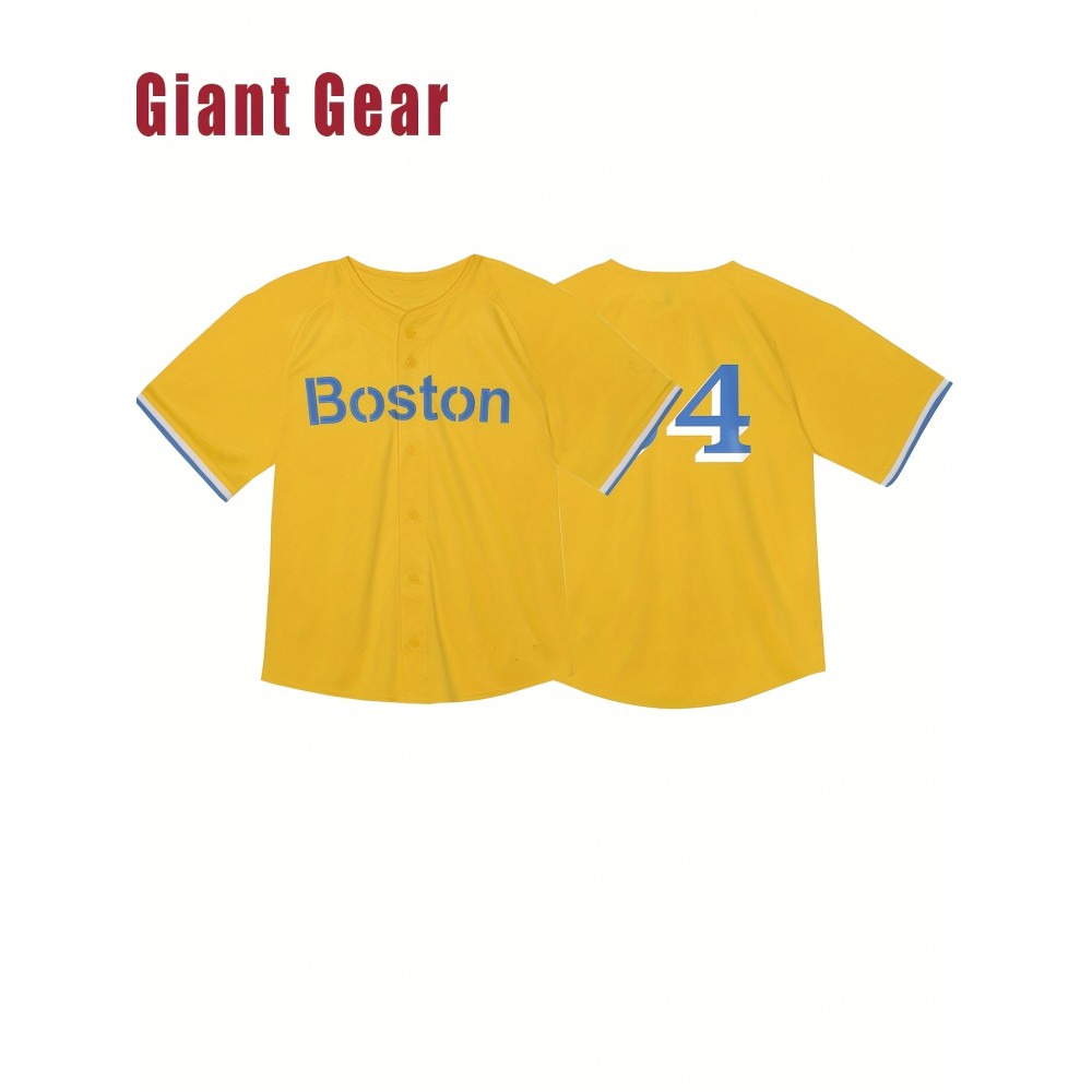 Men'S Baseball Sweatshirt # 34 Yellow Retro Classic Breathable Sweatshirt Embroidered Sewing Sports Wear For Training And Competition Men'S Baseball Sweatshirt # 34 Yellow Retro Classic Breathable Sweatshirt Embroidered Sewing Sports Wear For Training And Competition
