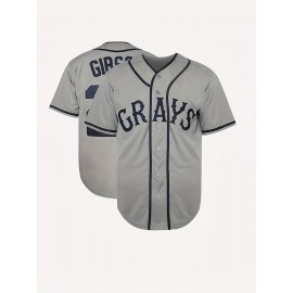 Men's Josh Gibson #20 Homestead Grays Jersey - Authentic Negro National League Baseball Shirt, Breathable & Moisture-Wicking Polyester, V-Neck, Short Sleeve, Details, Button Closure, Casual Sportswear, Sizes S-3XL