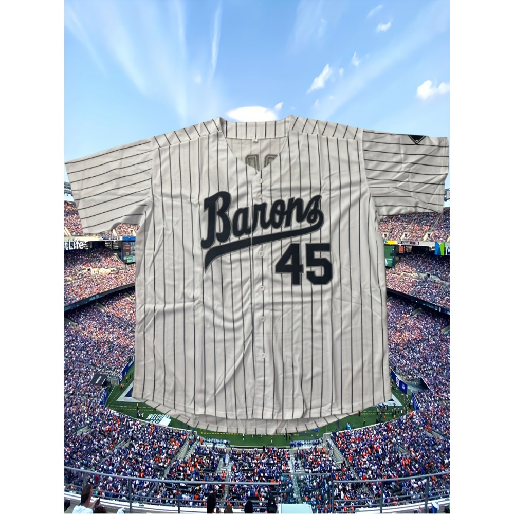 Men's #45 New York Embroidered Baseball Jersey - Classic Striped Design, Breathable Polyester, V-Neck, Short Sleeve Shirt for Training & Competition, Team Apparel | Classic Baseball Jersey | Comfortable Fit Men's #45 New York Embroidered Baseball Jersey - Classic Striped Design, Breathable Polyester, V-Neck, Short Sleeve Shirt for Training & Competition, Team Apparel | Classic Baseball Jersey | Comfortable Fit