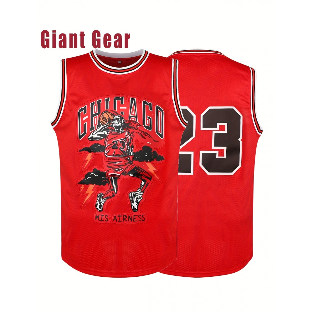 Men'S # 23 Red Basketball Shirt Breathable Polyester Fiber Sports Shirt Detail Design Loose Fit Suitable For Spring, Summer, And Autumn Sizes S-3XL Men'S # 23 Red Basketball Shirt Breathable Polyester Fiber Sports Shirt Detail Design Loose Fit Suitable For Spring, Summer, And Autumn Sizes S-3XL