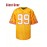 Men's Classic #99 Yellow Embroidered American Football Jersey - Short Sleeve, Breathable Mesh Design, V-Neck, Loose Fit for Training, Competition & Casual Wear, Sizes S-3XL