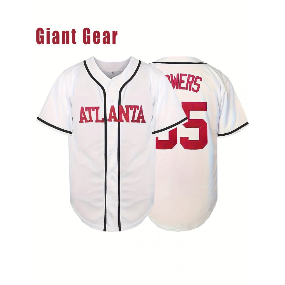 Men's Baseball Jersey # 55 White Baseball Jersey Suitable for Training, Beach Games, Vacations, Casual Wear, Breathable V-neck Embroidered Polyester Loose Micro Elastic Fabric Size S-3XL Men's Baseball Jersey # 55 White Baseball Jersey Suitable for Training, Beach Games, Vacations, Casual Wear, Breathable V-neck Embroidered Polyester Loose Micro Elastic Fabric Size S-3XL